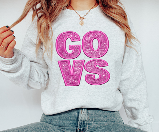 Govs Faux Sequins and Embroidery Graphic Tee