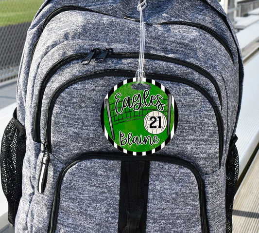 Green Volleyball Bag Tag/Ornaments/Car Charm