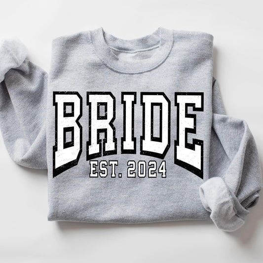 Bride Est. 2024 Varsity Wedding Party DTF Transfer