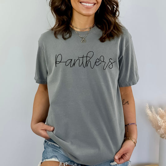 Panthers Faux Handstitched DTF Transfer