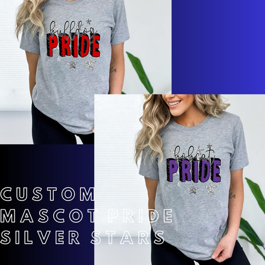 Custom Mascot Pride Silver Stars Design Mockup- No Physical Item!