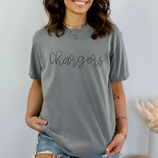 Chargers Faux Stitch DTF Transfer