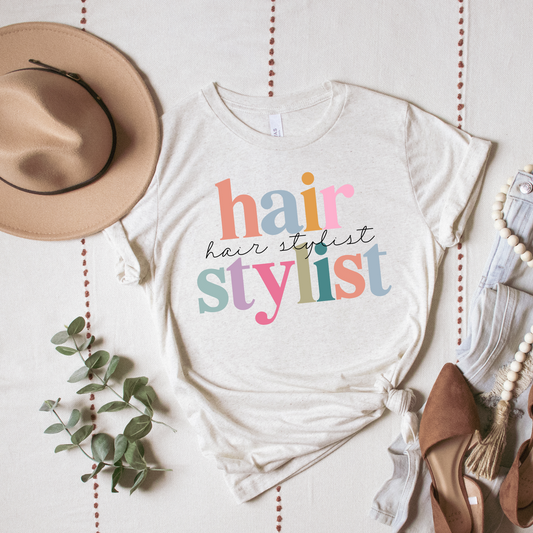 Hair Stylist Watercolor Graphic Tee