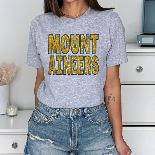 Mountaineers Faux Sequins and Embroidery Graphic Tee