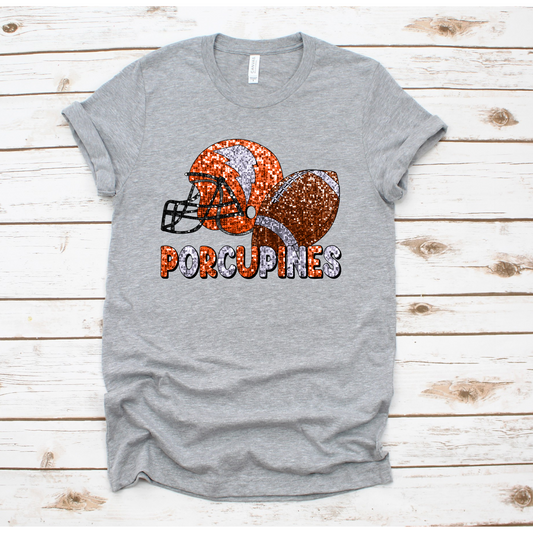 Porcupines Football Sequin DTF Transfer