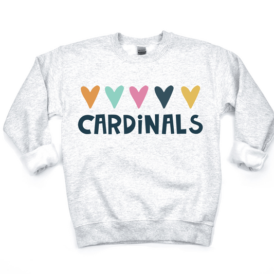 Cardinals Hearts DTF Transfer