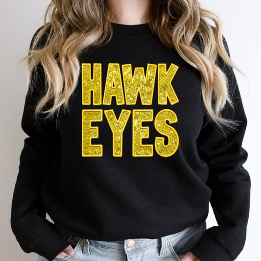 Hawkeyes Faux Sequins and Embroidery Graphic Tee