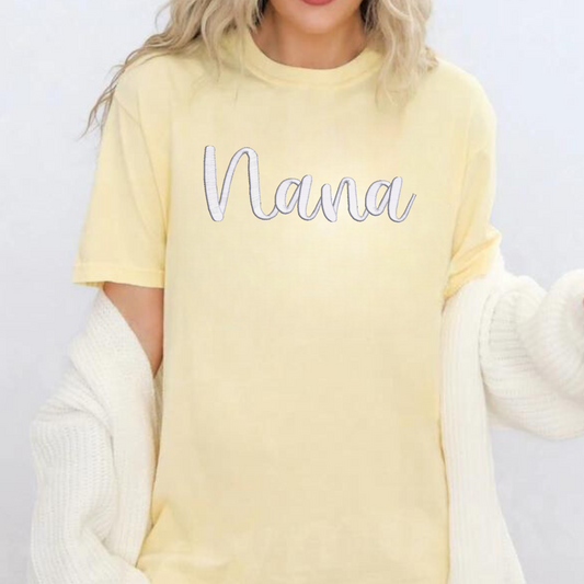 Nana 3D Puff Embroidered CC Short Sleeve/Sweatshirt
