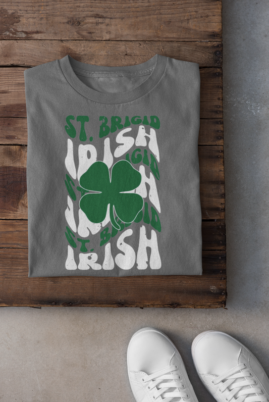 St. Brigid Irish Distressed Wavy Mascot Design DTF Transfer