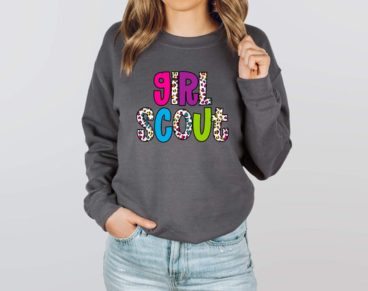 Girl Scout Rainbow Leopard Graphic Tee