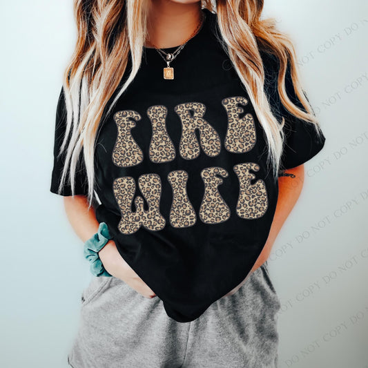 Fire Wife bubble leopard Graphic Tee