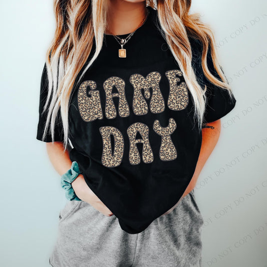 Game Day bubble leopard Graphic Tee
