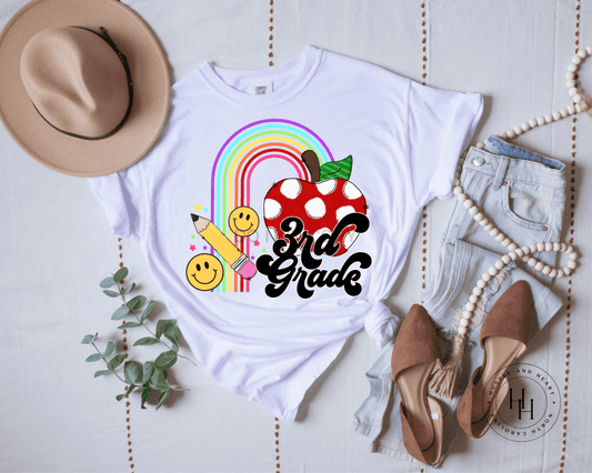 3Rd Grade Rainbow Graphic Tee Shirt