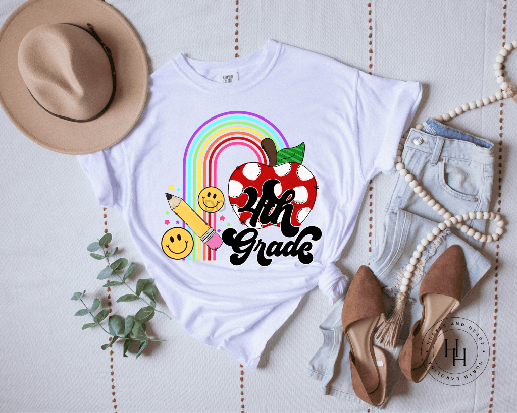 4Th Grade Rainbow Graphic Tee Shirt