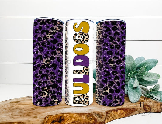 Bulldogs Purple/mustard Completed 20Oz Skinny Tumbler Sublimation