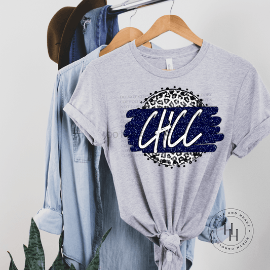 Chcc Grey Leopard Graphic Tee Youth Small / Unisex Navy Dtg