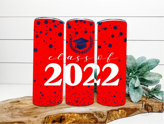 Class Of 2022 Red/blue Completed 20Oz Skinny Tumbler Sublimation
