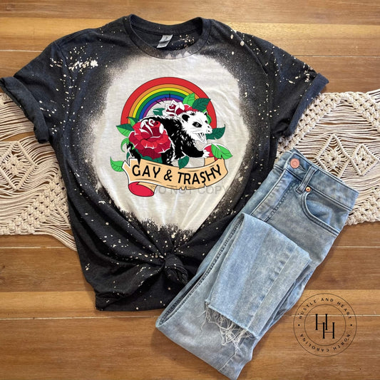 Gay And Trashy Bleach Graphic Tee Shirt