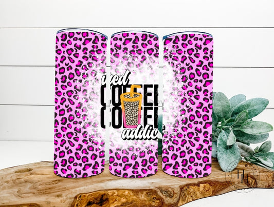 Iced Coffee Addict Completed 20Oz Skinny Tumbler Sublimation