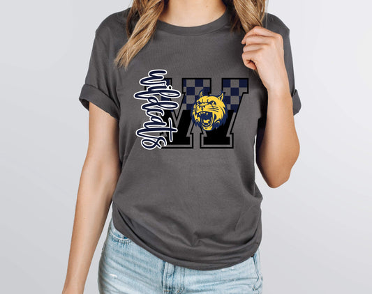 Wildcats Navy Checkered DTF Transfer