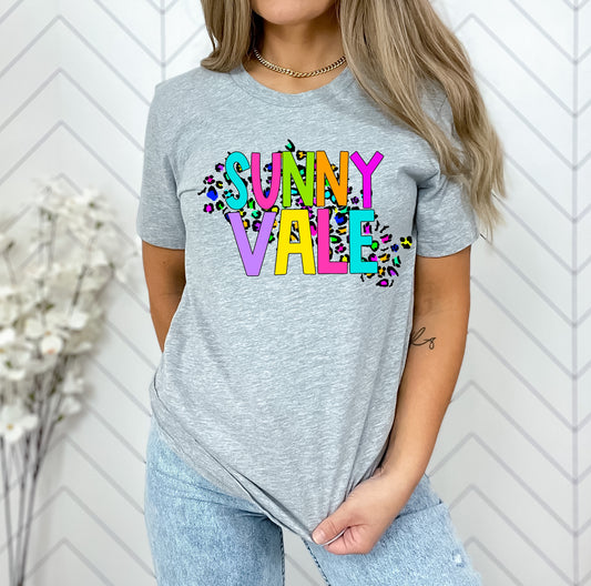 Sunny Vale Bright Neon Mascot Graphic Tee - DTG ONLY Tee