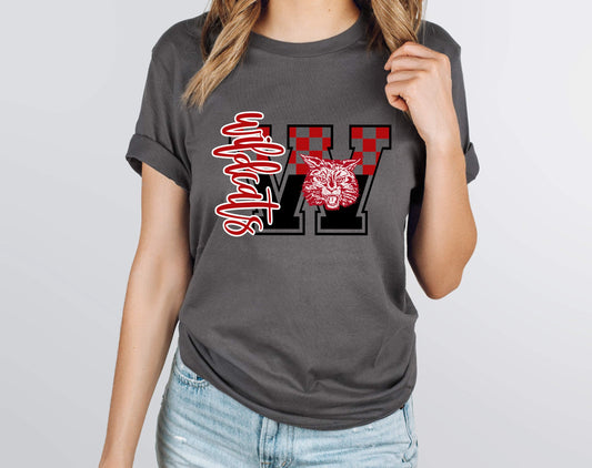 Wildcats Red Checkered DTF Transfer