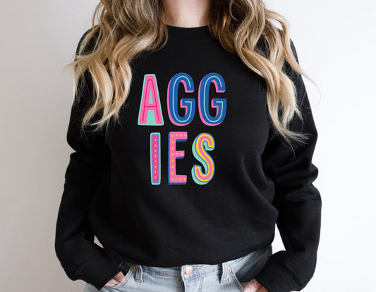 Aggies  Colorful Graphic Tee