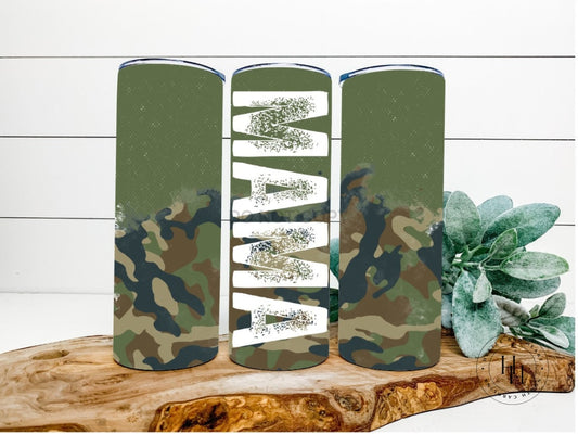 Mama Camo Completed 20Oz Skinny Tumbler Sublimation
