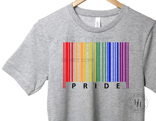 Pride Rainbow Barcode Graphic Tee Dtg