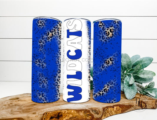 Wildcats Royal Blue/white Completed 20Oz Skinny Tumbler Sublimation